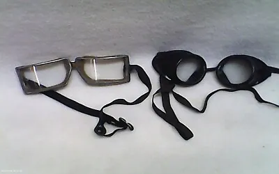 Vintage Motorcycle Goggles Or Safety Goggles 1940's No Cracks Or Chips • $25