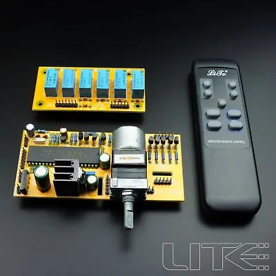 HiFi Motor Pot Remote Stereo Volume Control Board Kit With 4 Ways Relay Audio • $58.59