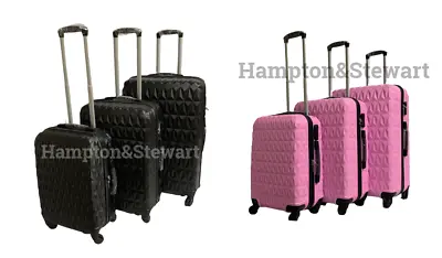 4 Wheel Spinner Suitcase Hard Case Luggage Trolley Case SMLSET Diamond Design • £44.99