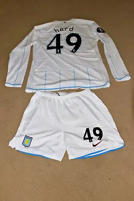 Aston Villa Christopher Herd 2008 UEFA Cup Match Worn L/S Soccer Jersey & Shorts • $299.99