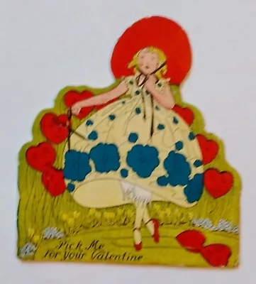 Vintage Valentine Card Lady Fancy Dress Scissors • $4.95