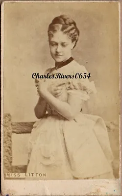 Cdv Actress Marie Litton (1847-1884) Victorian Antique Photo #6518 • £15.50