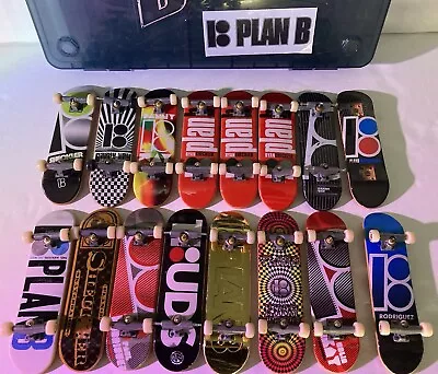 Plan B Vintage Gold Board Lot Of 16 Tech Decks + Carrying Case Ryan Sheckler • $25