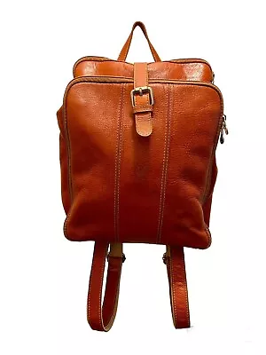 Vintage Leather Backpack Vera Pelle Made In Italy Soft Leather • $44.88