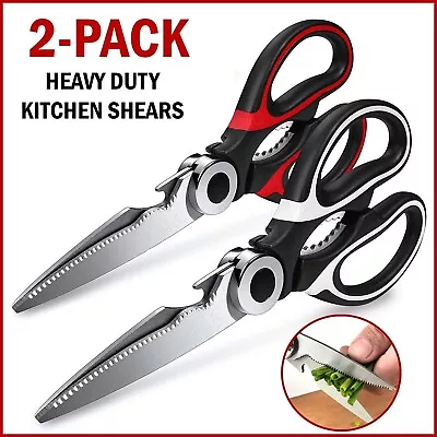 2-PACK Stainless Steel Kitchen Shears Heavy Duty Scissors For Meat Fish Chicken • $10.99