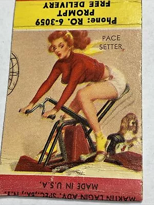 Matchbook Cover  Pin Up Sports Girl ￼Rockville Center New York Liquor • $4.88