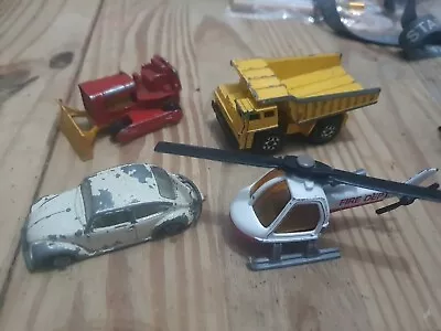  Bundle Of 4 Vintage Matchbox Cars For Spares Volswagen Beetle Helicopter  • £10