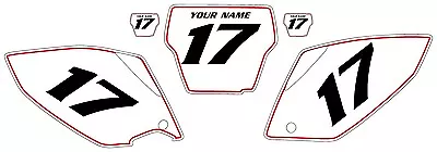 2007 HONDA CRF450 Custom Pre-Printed Backgrounds White With Red Pinstripe • $43.99