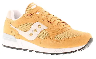 Saucony Mens Retro Trainers Shadow 500 Lace Up Mustard UK Size 8.5 • £69