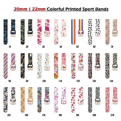 For Samsung Galaxy Watch 3 4 5 6 Active2 40/44/42/46mm Painted Sport Band Strap • $8.79