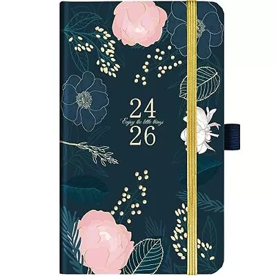 2024-2026 Monthly Pocket Planner - 3 Year Monthly Calendar With Leather Cover • $12.55