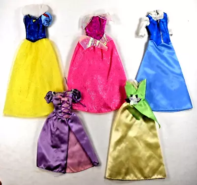 Barbie Disney Clone Princess Gowns Tiana Snow White Rapunzel Aurora Cindy Lot 5 • $17.99