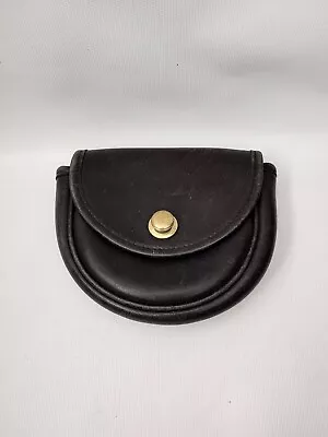 Vintage Coach Black Leather Mini Belt Bag Turn Knob Closure • $75