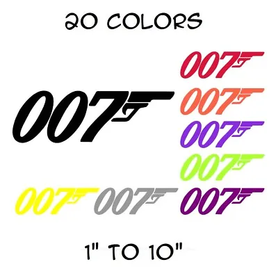 007 James Bond Sticker Vinyl Decal Gun Wall Car Window Truck Bumper Auto Laptop • $1.79
