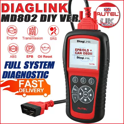 Autel Diaglink OBD2 Scanner Car Diagnostic Code Reader Full Systems DIY Of MD802 • $109