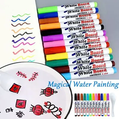 Doodle Pen Magical Water Painting Pen Whiteboard Markers Erasable Floating Pen • £4.38