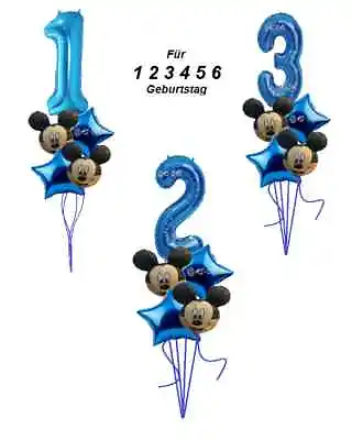 Mickey Mouse Mouse Film Balloons + Number To 1-6 Boys Kids Birthday Party • £3.41