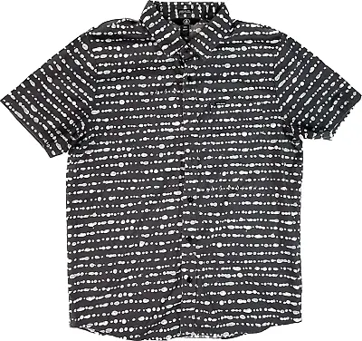 Volcom Button Up Modern Fit Shirt Men's Size M Gray W/ White Light Blue Design • $15.99