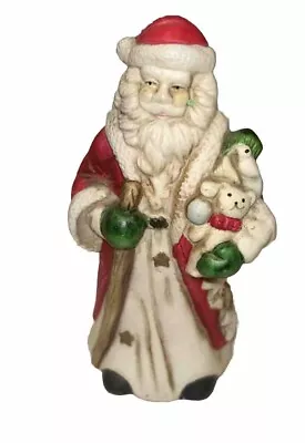 Midwest Importers Santa Claus Figure With Toys  Christmas Ceramic Vintage 5” • $10.39