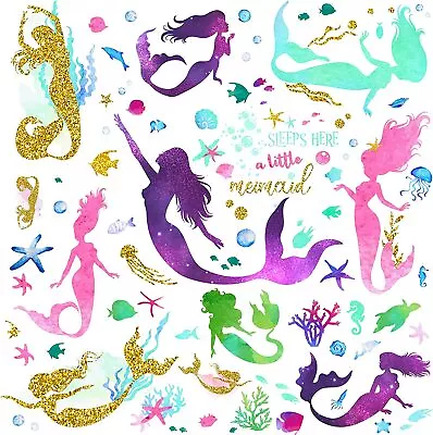 Wall Sticker Mermaid Tail Decal Disney Girl Kids Room Vinyl Mural Art Home Decor • $22.99