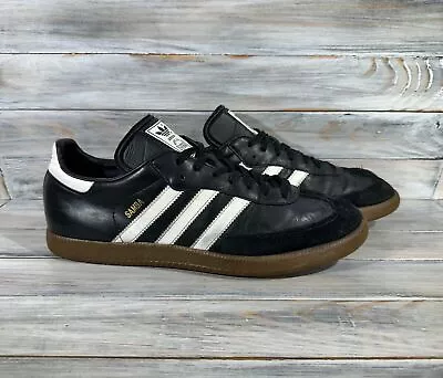 Vintage Adidas Samba 2008 Mens Leather Sneakers Black Casual Shoes • $197.99