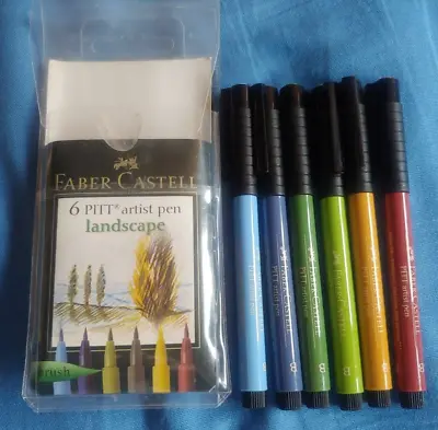 Faber Castell 6 Pitt Artist Brush Pen Landscape • £9.99