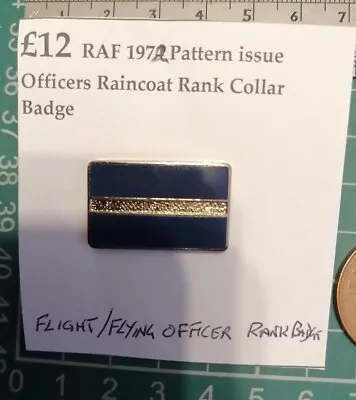 RAF 1972 Pattern Raincoat Lapel Rank Badges Flight/Flying Officer. • £9