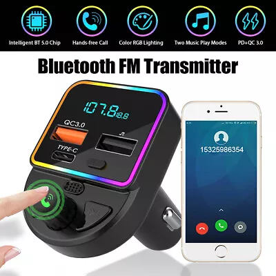 Car Bluetooth FM Transmitter Radio Music Adapter Cigarette Lighter USB Charger • $10.99