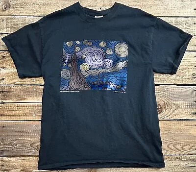 Vintage 1998 Computer Gear Starry Night Van Gogh Short Sleeve T Shirt Mens Large • $39.95
