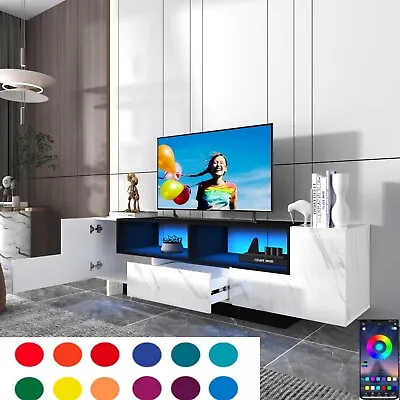 Modern High Gloss LED TV Stand  For Up To 75-inch 80inch TVs With Large Storage • $215.64