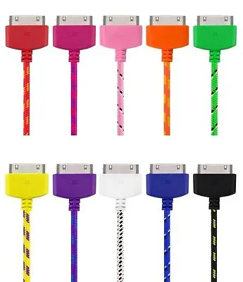 Braided USB Data Sync Charger Cable Lead For IPhone 3/4/4S IPod IPad 1/2/3 Metre • £3.19