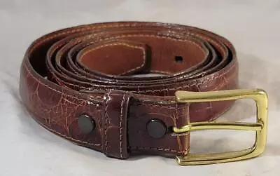 Vintage Brooks Brothers Genuine Alligator Belt #1320 Mens 44 Preppy • $75