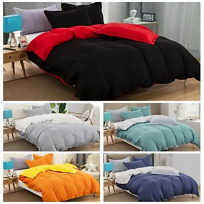 $39.99 • Buy Solid Soft Doona Duvet Quilt Cover Bed Set Double Queen King Size Pillow Case AU