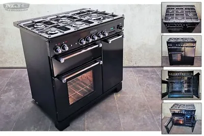 Refurb Rangemaster Kitchener 90 Wide DF LPG Propane RANGE COOKER Black (4F07M) • £895