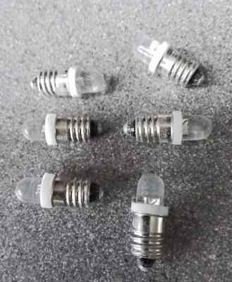 6 X 6v White LED BULBS E10 MES SCREW BULB GLB987 LLB987 987 6 Volts Classic Car • $8.69