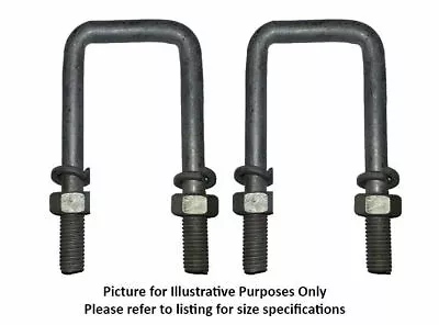 U Bolts 3  75mm SQUARE X 3  Galvanised ONE PAIR Boat Trailer Spring Washers Nuts • $15.95