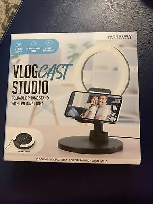 VLOG CAST STUDIO FOLDABLE PHONE STAND WITH LED RING LIGHT New Open Box • $12.99