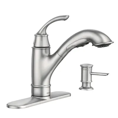 Moen 87601SRS Marietta 1-Handle Pull-Out Spray Kitchen Faucet (INCOMPLETE) READ! • $44.95