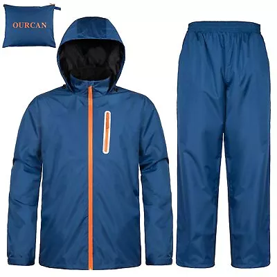 Rain Suits For Man Waterproof Lightweight Hooded Rain Gear Rainwear Packable ... • $56.39