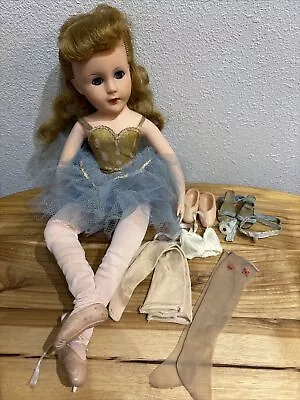 Vintage Aida? Toe Dancing Ballerina Doll Capezio Shoes Jointed 18  1950s • $34.95