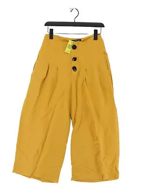 Zara Women's Trousers S Yellow 100% Other Wide-Leg Cropped • £8.70
