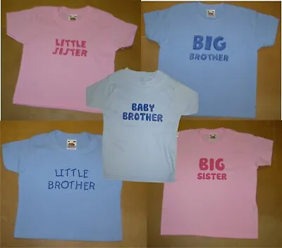 £3.95 • Buy Kids Slogan T-Shirt BIG/LITTLE/BABY BROTHER/SISTER CLEARANCE