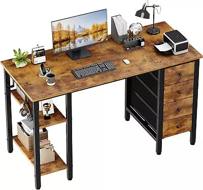 47 Inch Computer Desk With 4 Drawers & Storage Shelves Writing Work Study Desk • $103.49