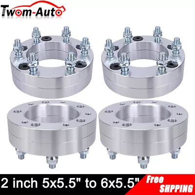 4pcs 5x5.5 To 6x5.5 Wheel Adapters 2  Inch 5x139.7 To 6x139.7 For Jeep Ford RAM • $118.95