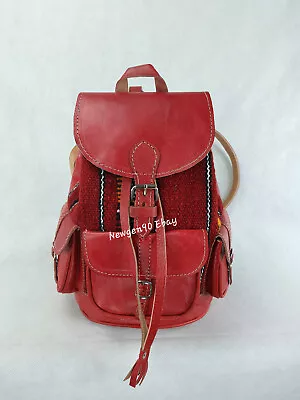 Mini Leather Bucket Backpack Carpet Backpack Boho Shoulder Bag Purse Bucket Bag • $65