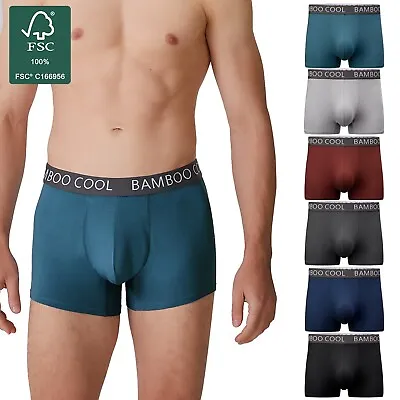 BAMBOO COOL Men's 6 Pack Trunks Boxer Shorts Organic Underwear Underpants S-3XL • $49.99