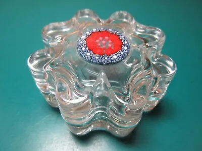 2  Murano Millefiori Art Crystal Trinket Pill Ring Box Lucky Clover 2pc Italian  • $25.88