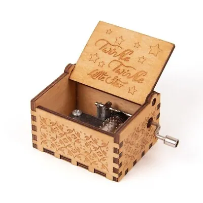 Twinkle Twinkle Little Star Wooden Hand Crank Music Box Toy Kid Gift UK STOCK • £6.99