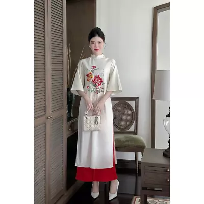 Ao Dai Cach Tan Vietnamese Size Xl Women Dress • $55