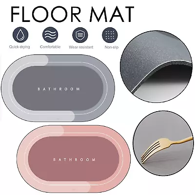 Super Absorbent Floor Mat Soft Quick-Drying Non-Slip Diatom Mud Bath Floor Mat • $14.59